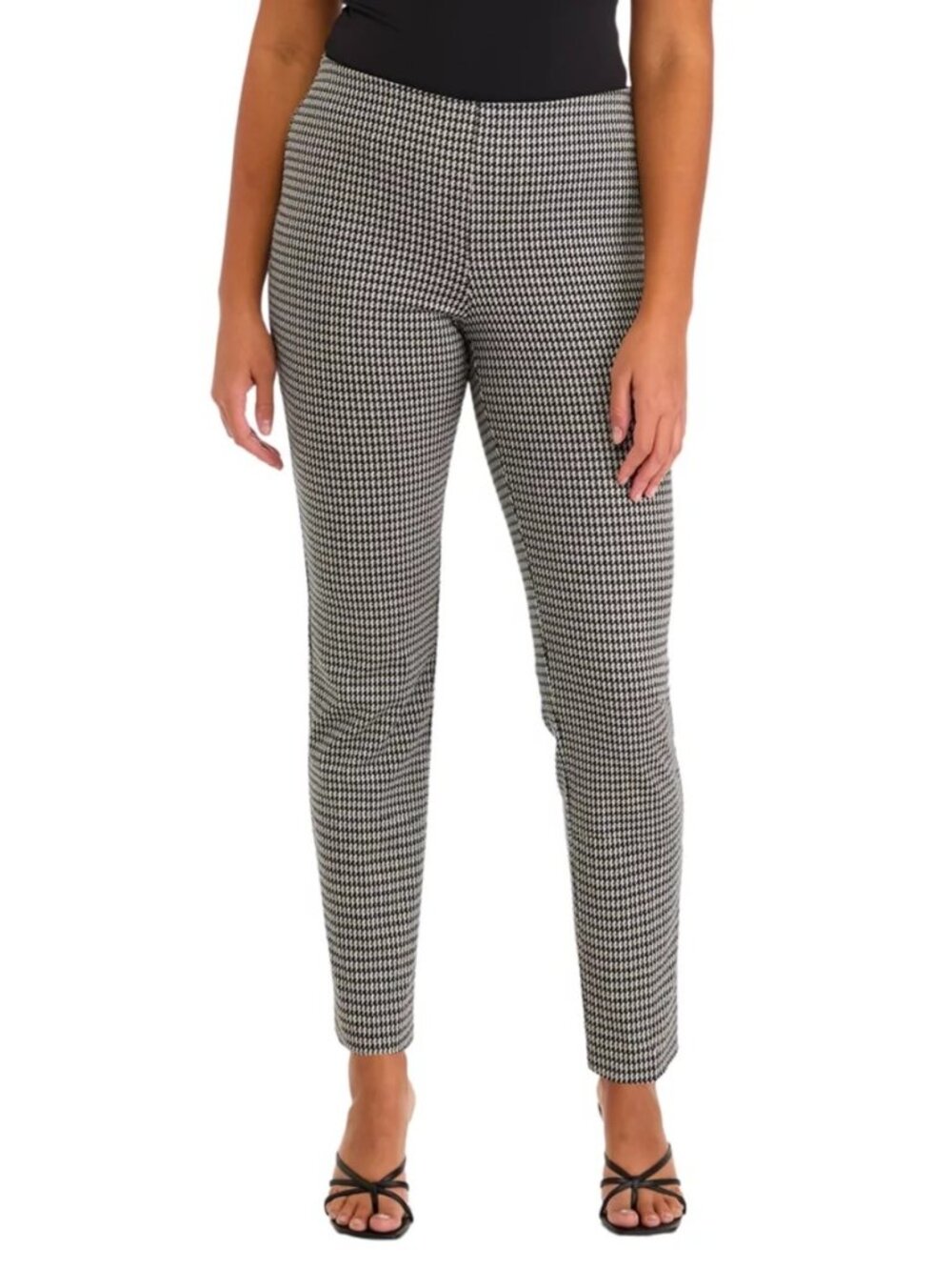 The Limited Pull On Straight Ankle Houndstooth Ponte Pants, size XL